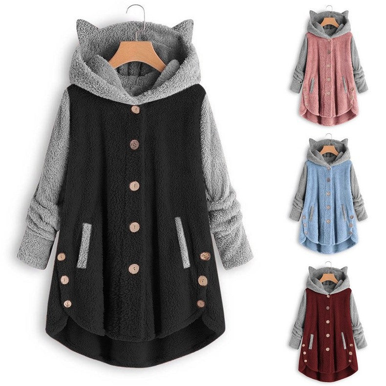 Cat Print Long Hoodies