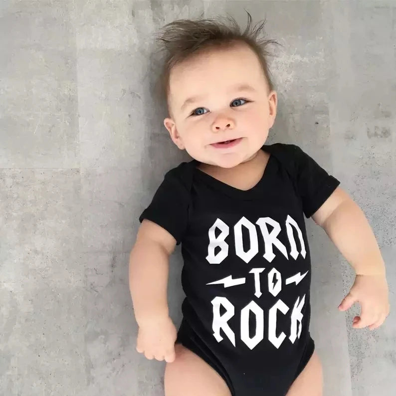 Born To Rock Newborn Short Sleeve Jumpsuit