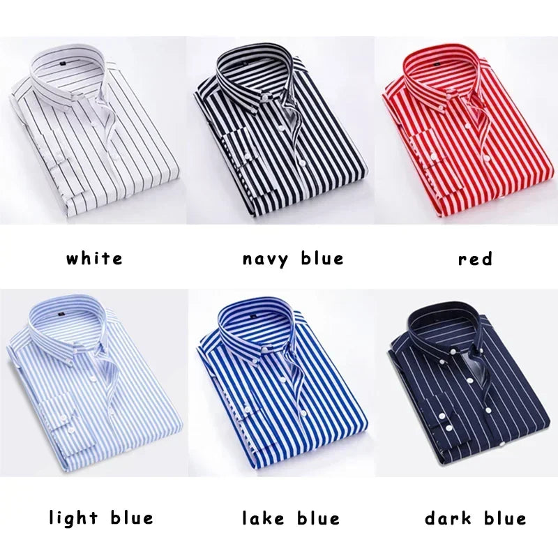 Men‘s Long Sleeved Striped Casual Shirt