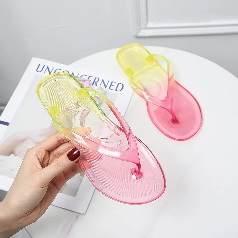 Flip Flops Beach Clear Crystal Casual Summer Sandals