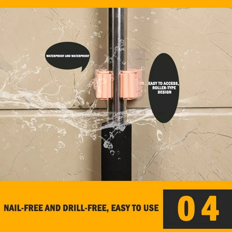 Wall Mounted Mop Organizer