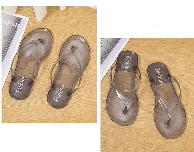 Flip Flops Beach Clear Crystal Casual Summer Sandals