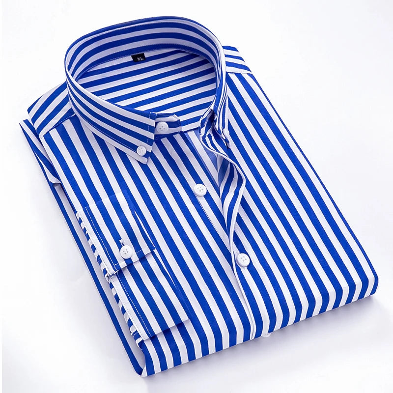Men‘s Long Sleeved Striped Casual Shirt
