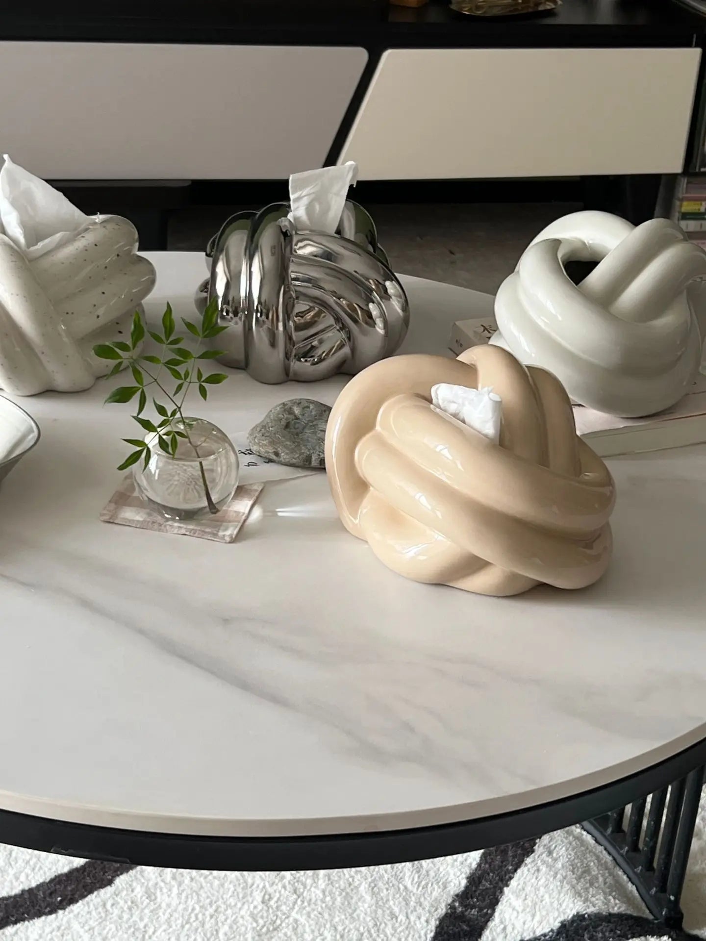 Silver Ceramic Tissue Box