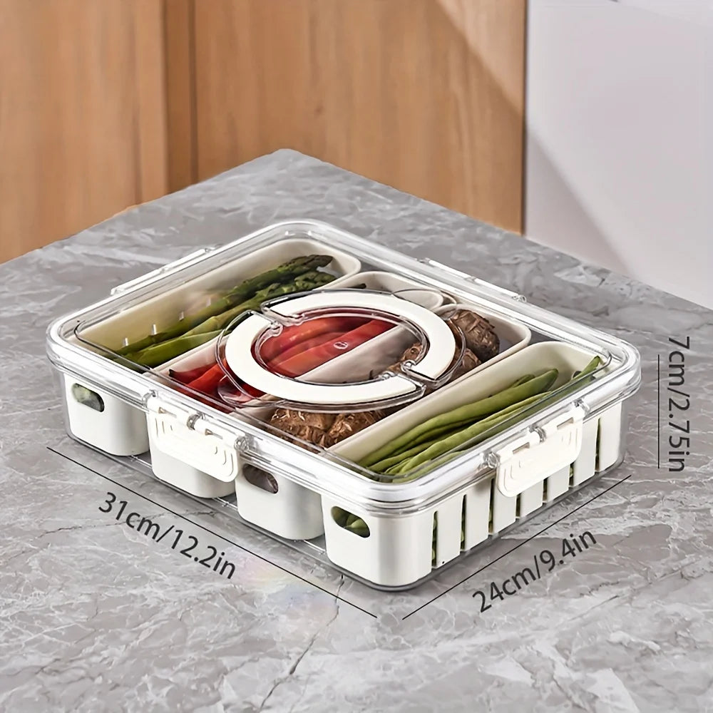 Snack Portable Tray with Handle – Veggie & Snack Organizer for Travel & Parties