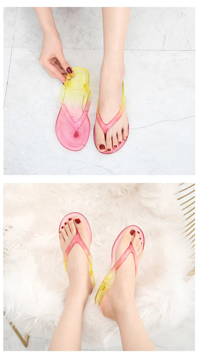 Flip Flops Beach Clear Crystal Casual Summer Sandals