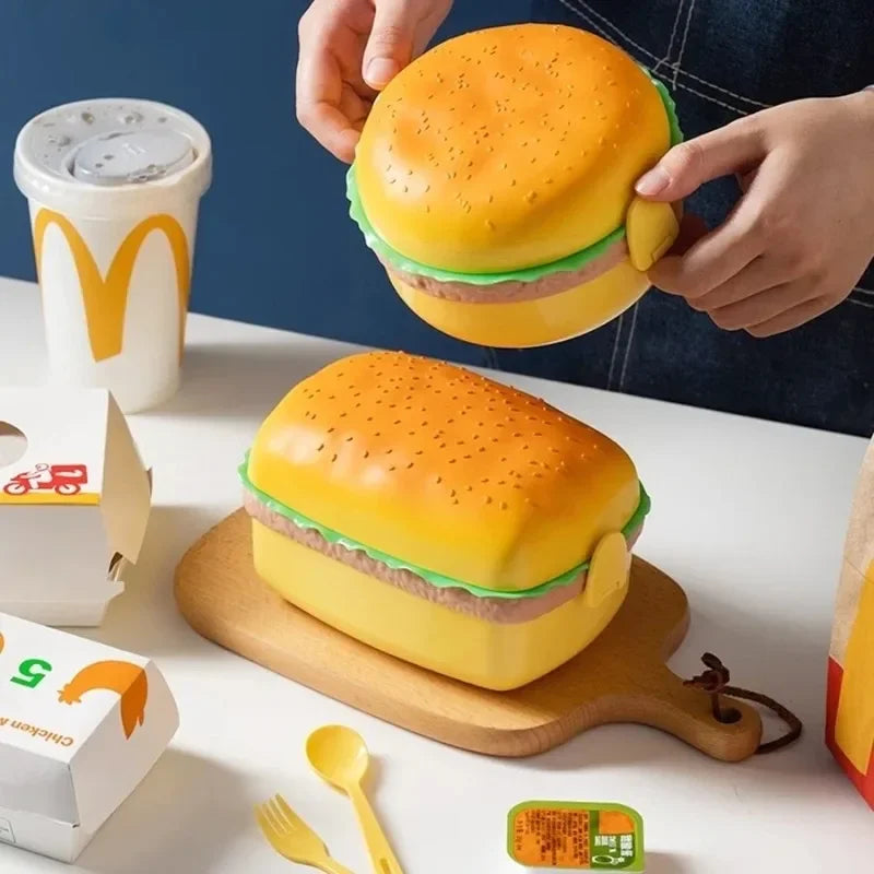 Hamburger Plastic Lunch Box