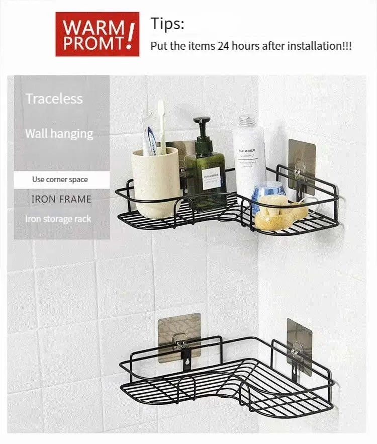 Bathroom / Kitchen Corner shelf - No Punch Wall