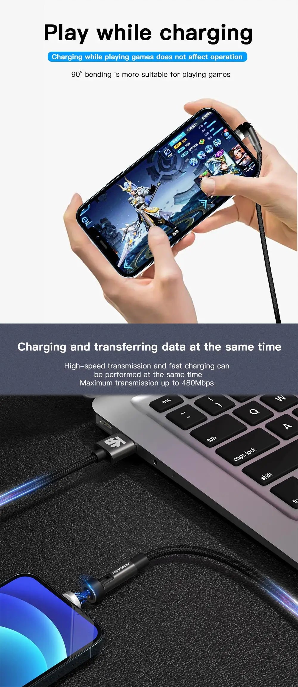 Magnetic USB Cable Rotatable Charger