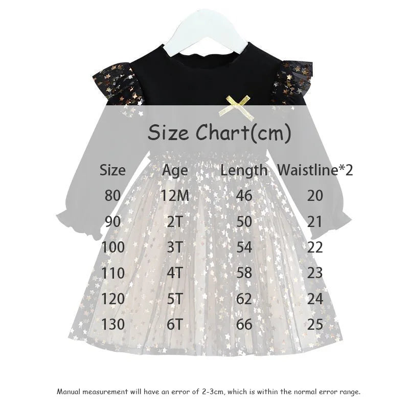 Star Sequin Mesh Patchwork Princess Dress