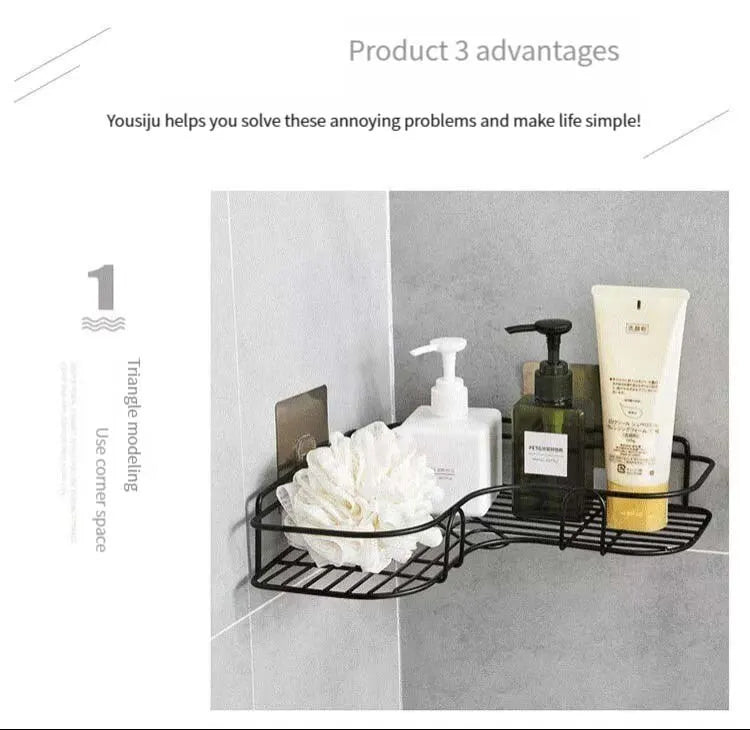 Bathroom / Kitchen Corner shelf - No Punch Wall