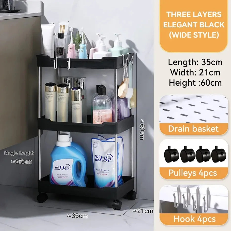 3/4 Tier Rolling Storage Cart