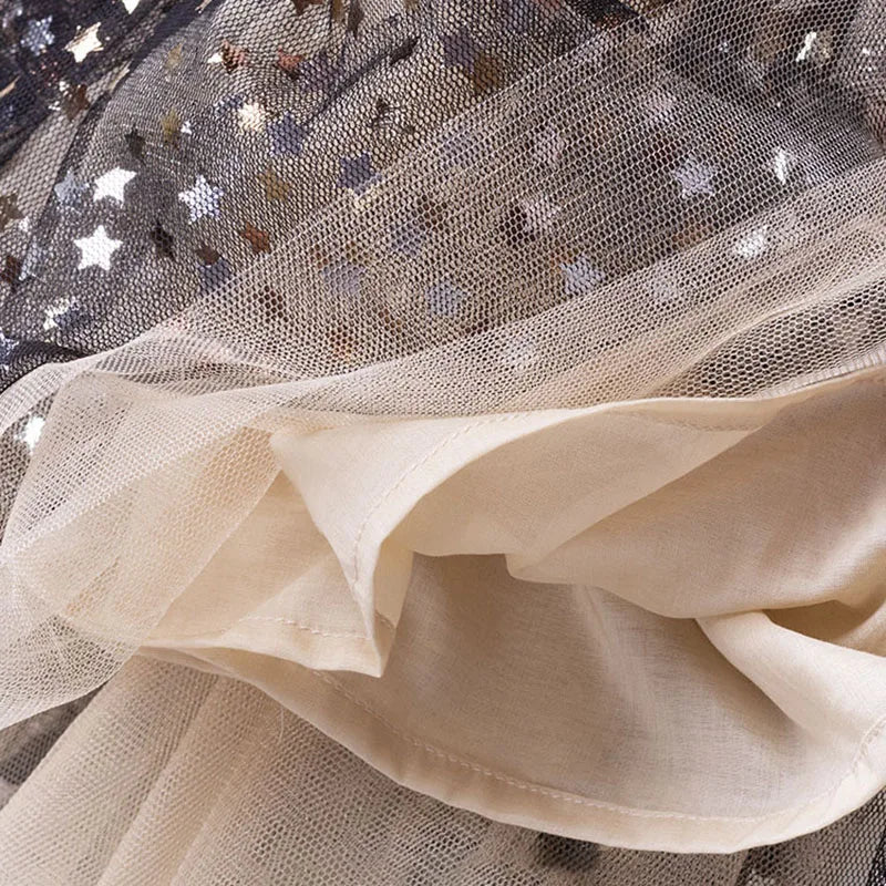 Star Sequin Mesh Patchwork Princess Dress
