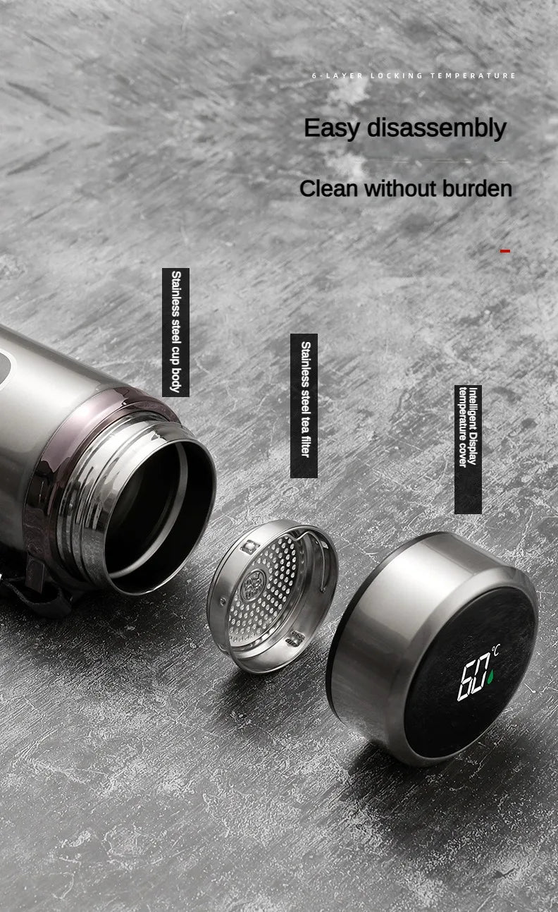 Stainless Steel Thermos Bottle with LED Temperature Display