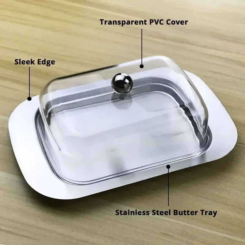 Stainless Steel Butter Dish with Lid