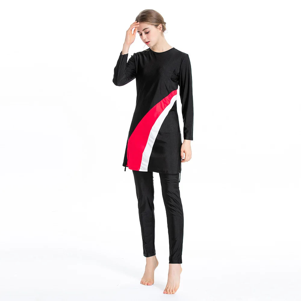 Flora Cover Modest Burkini – Long Sleeve Hijab Swim Dress with Cap & Pants