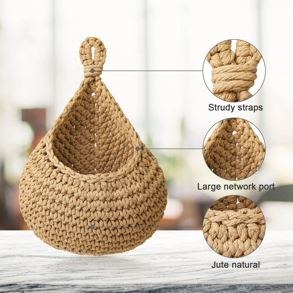 Handwoven Hanging Wall Basket