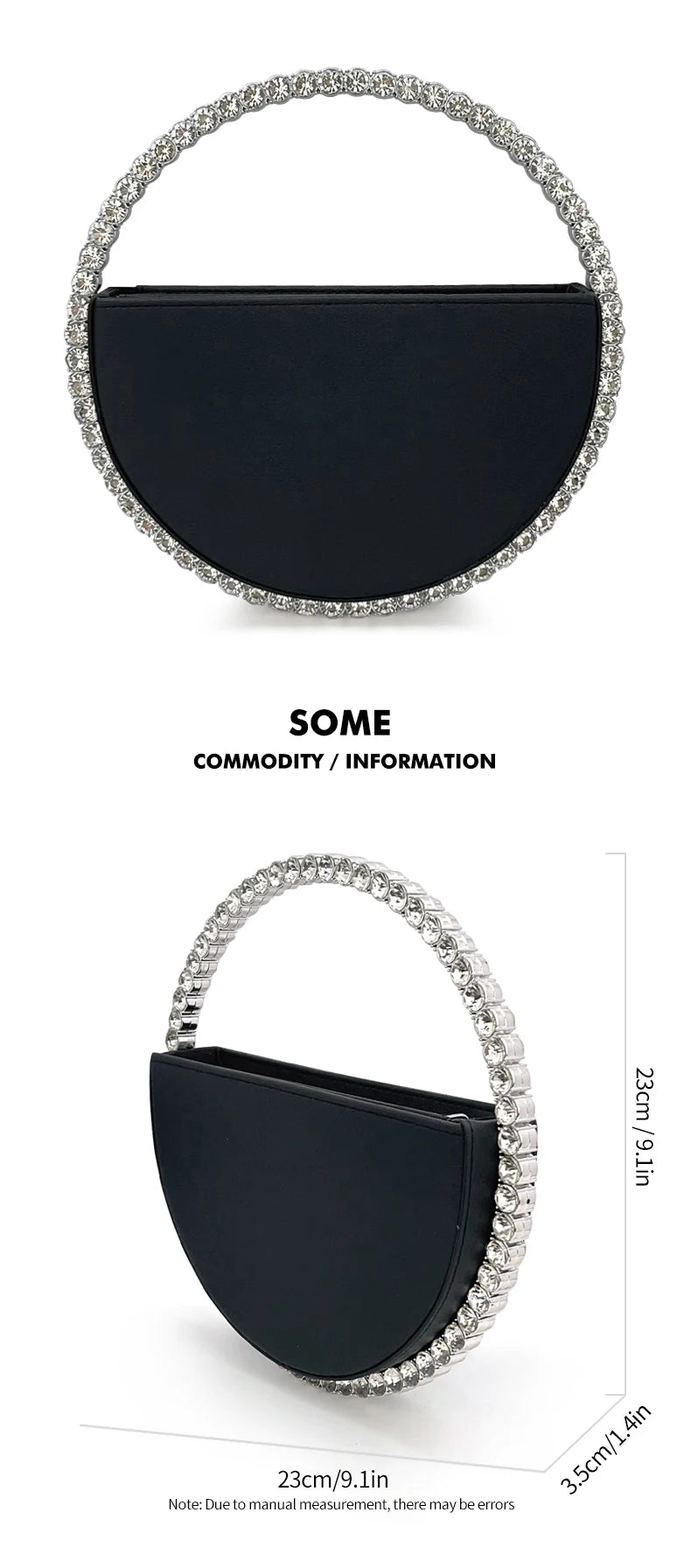 Rhinestone Round Ring Evening Bag