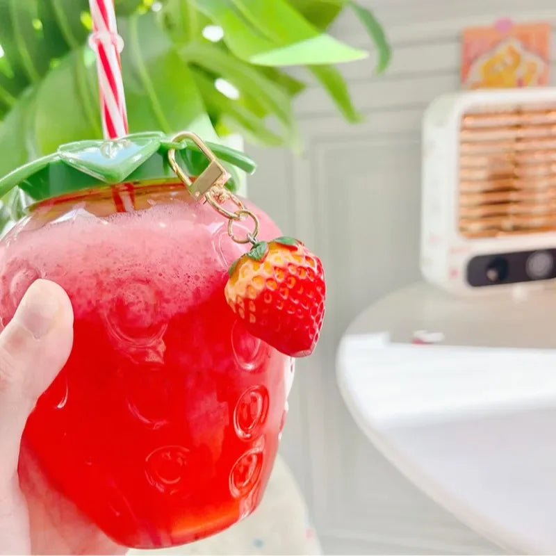 Strawberry Straw Water Bottle