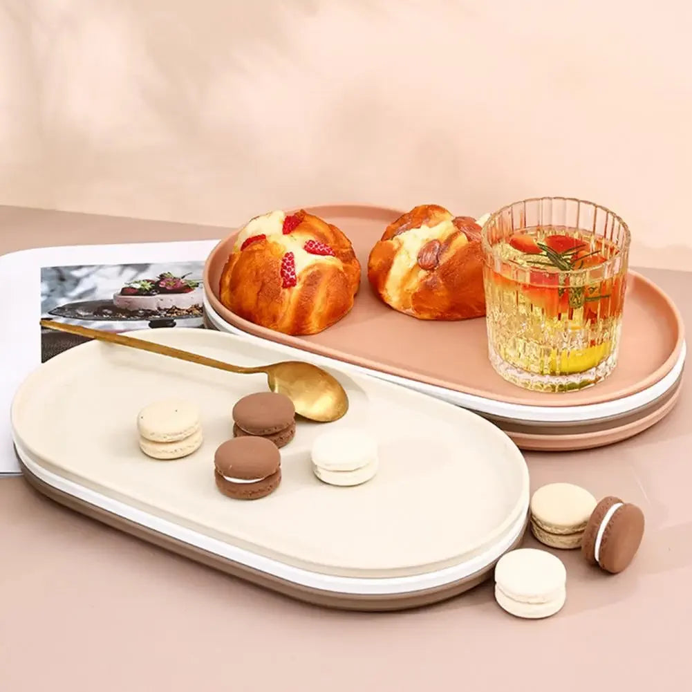 Fruit Plate Dessert Stackable Oval Tray
