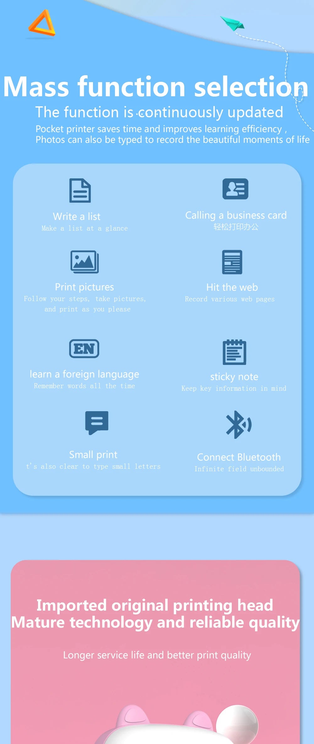 Portable Mini Bluetooth Photo Printer
