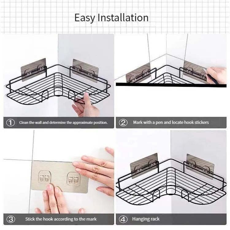 Bathroom / Kitchen Corner shelf - No Punch Wall
