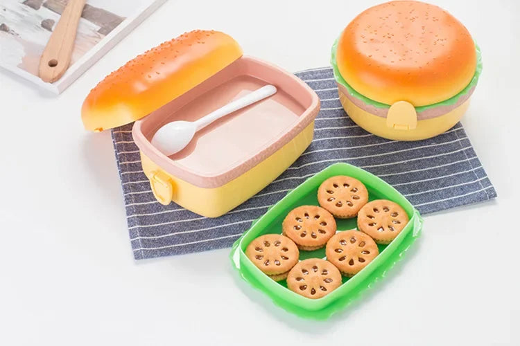 Hamburger Plastic Lunch Box