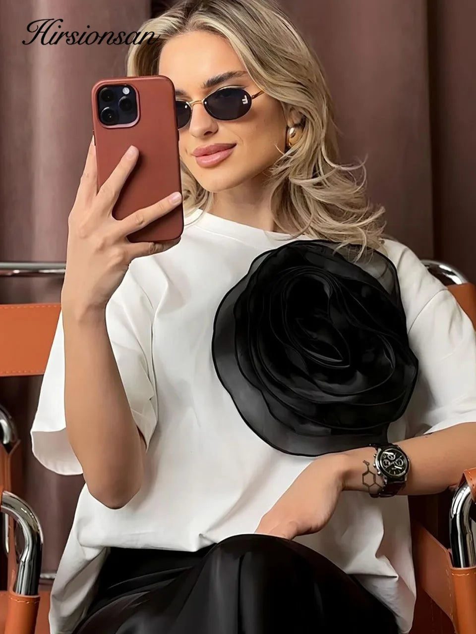 Vintage Female Tops with Flower