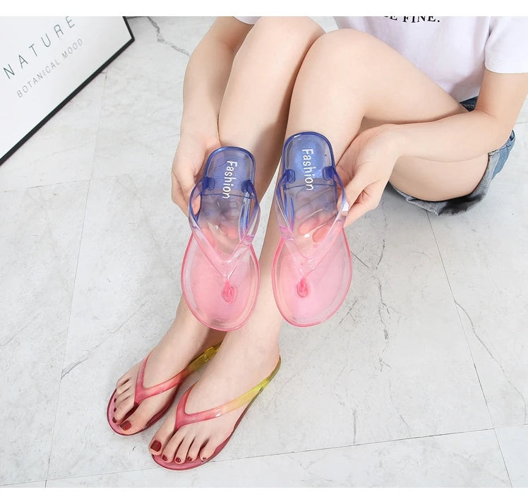 Flip Flops Beach Clear Crystal Casual Summer Sandals