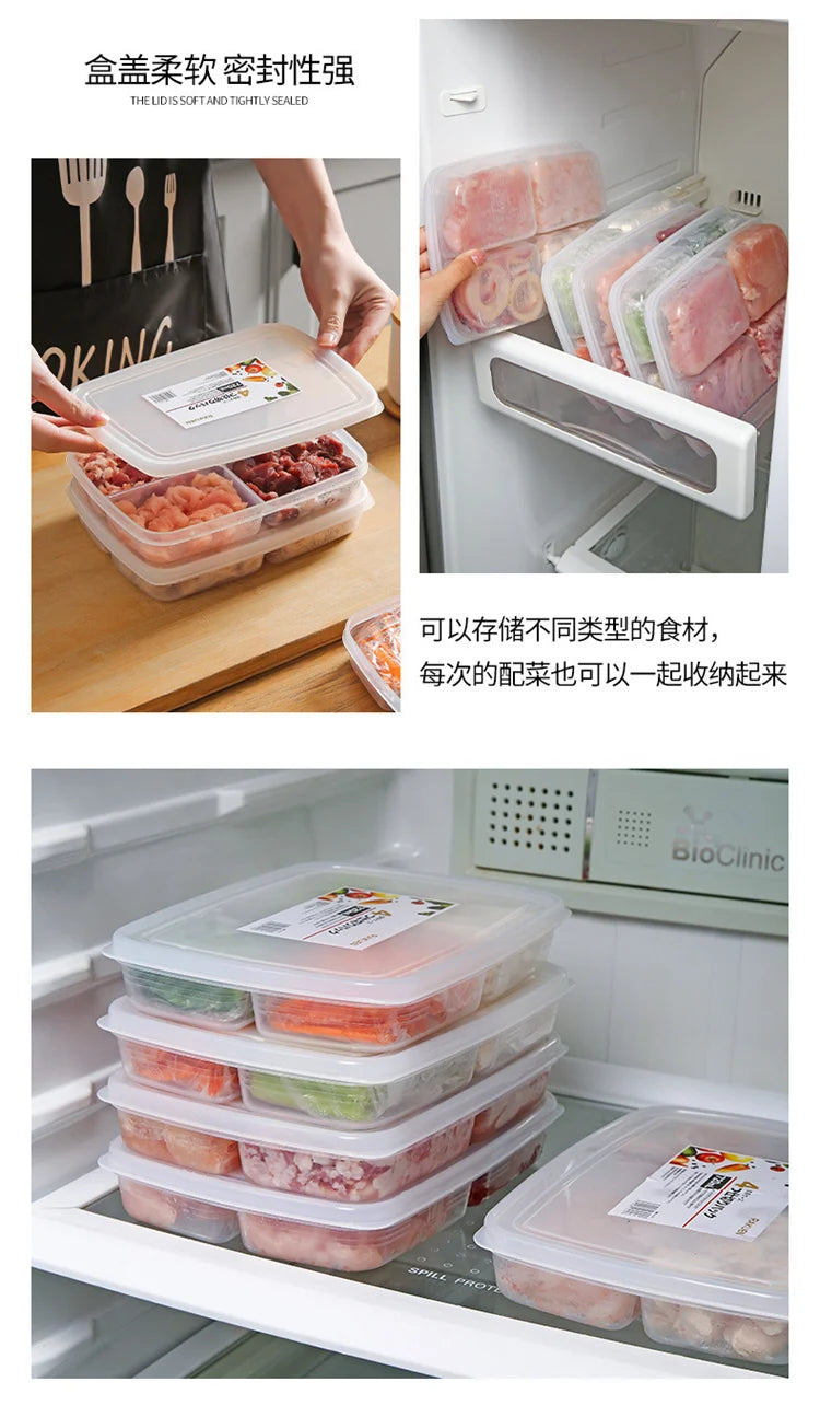 Refrigerator 4 Grids Food Storage Box