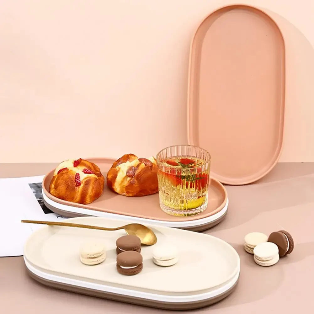 Fruit Plate Dessert Stackable Oval Tray