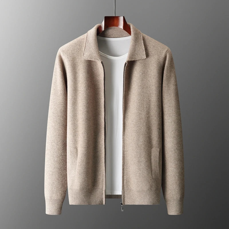 Men's 100% cashmere cardigan sweater