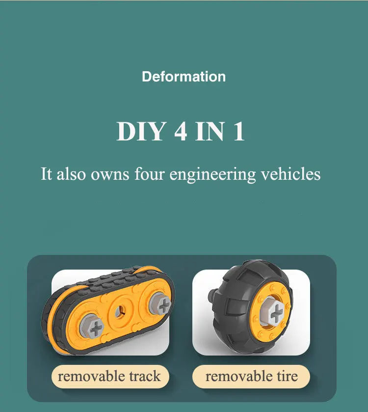 Kids Engineering Vehicle Electric Drill Tool Toys