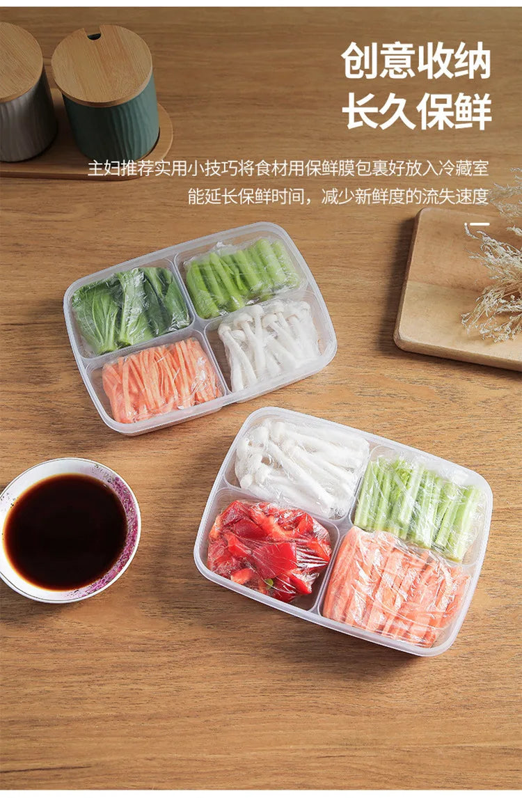 Refrigerator 4 Grids Food Storage Box