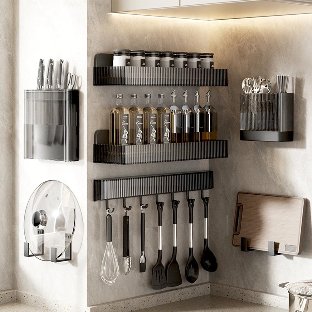 Kitchen Multifunctional Spice Mounted Rack Wall