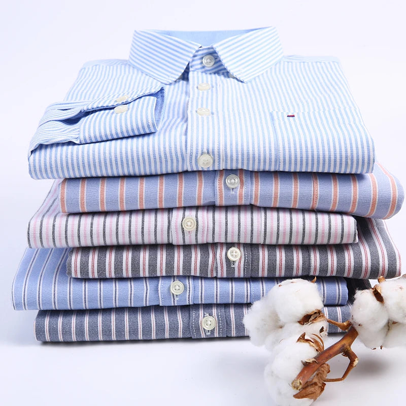 Cotton long-sleeve shirts for men