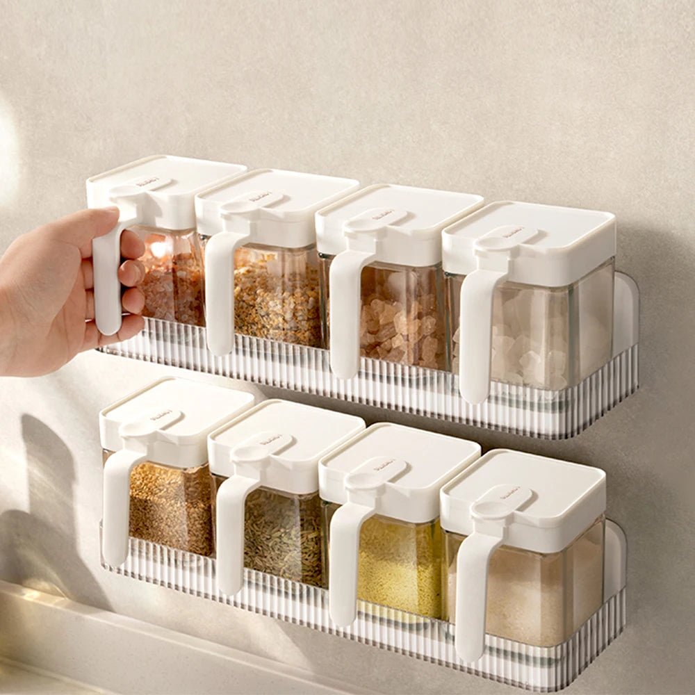 Kitchen Multifunctional Spice Mounted Rack Wall