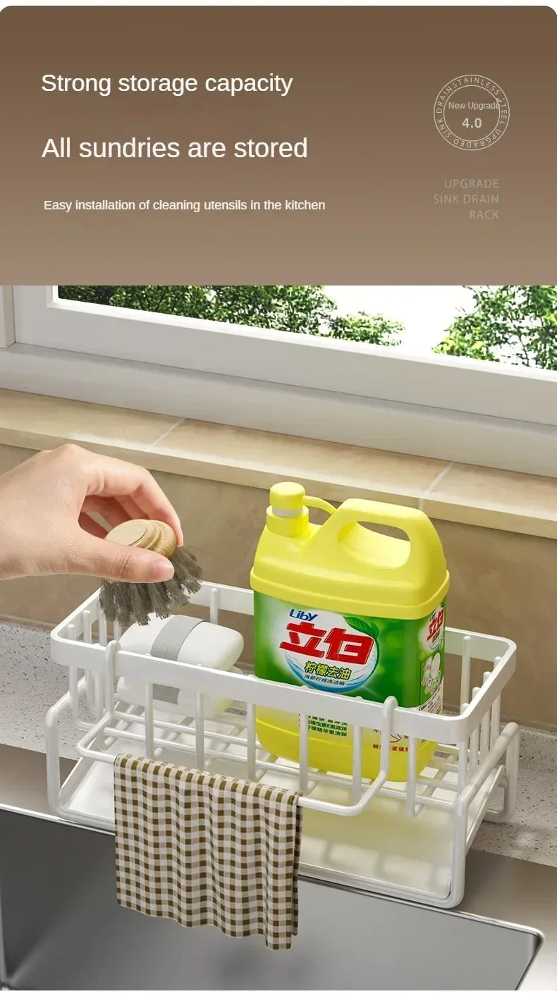 Kitchen Rag Storage Drainage Shelf No-Punch