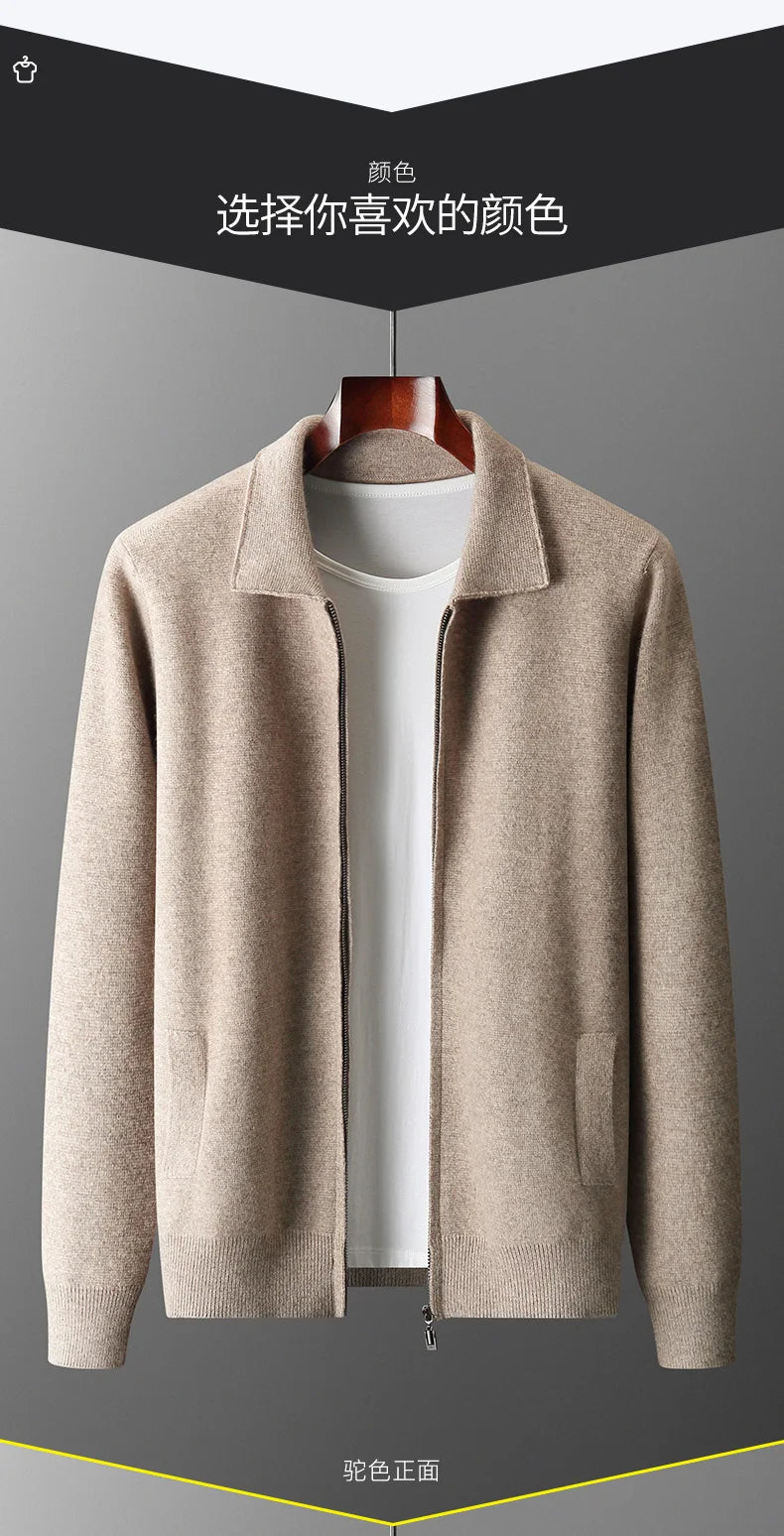 Men's 100% cashmere cardigan sweater