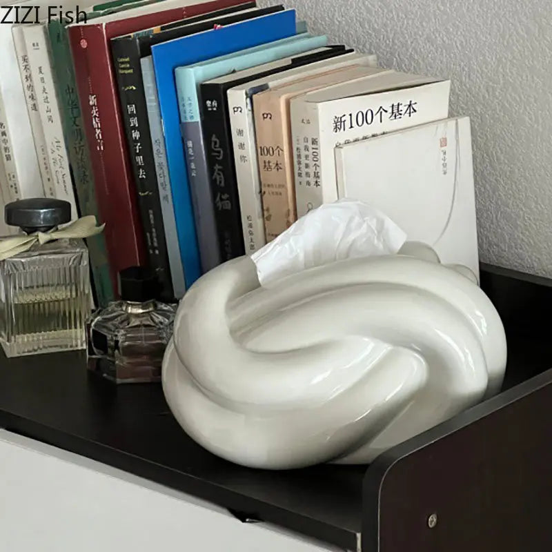 Silver Ceramic Tissue Box
