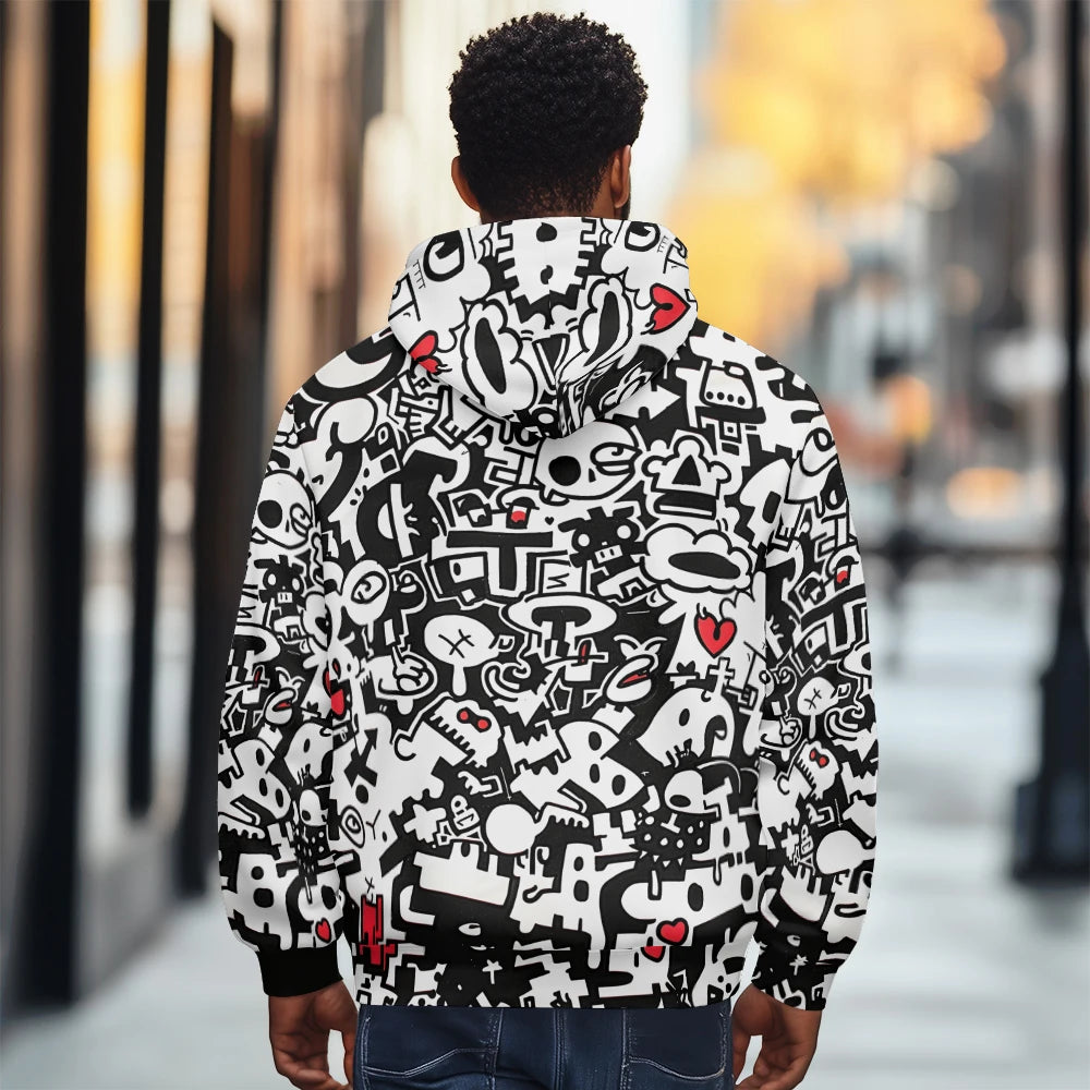Men's Jacket with Hoodie and Zippered Pockets