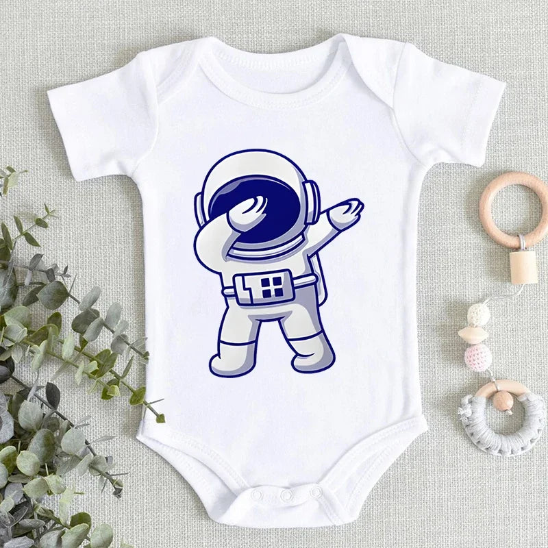 Dabbing Astronaut Printed Baby Romper Onesie