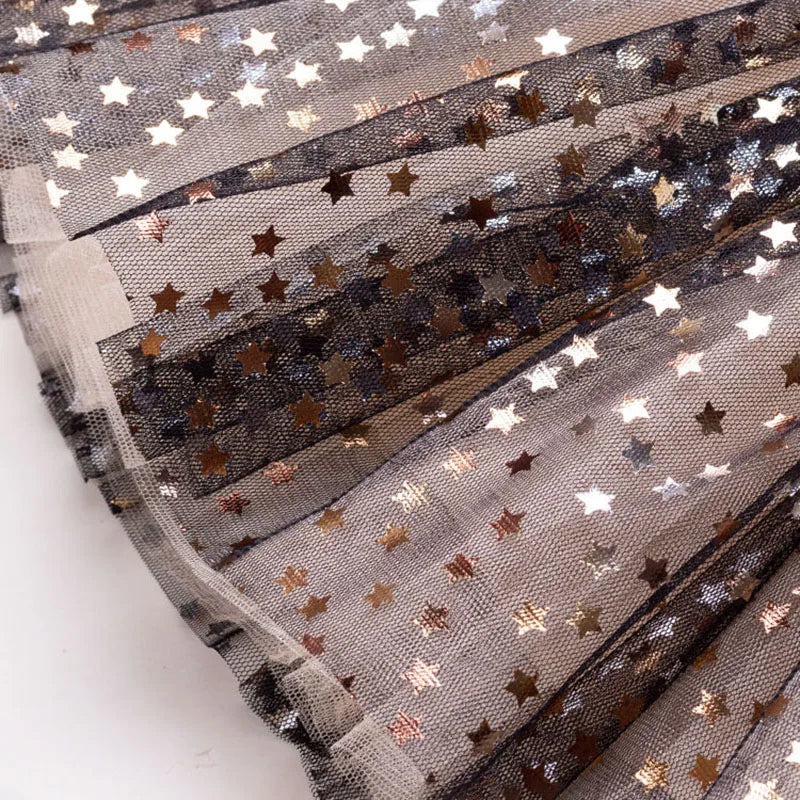 Star Sequin Mesh Patchwork Princess Dress