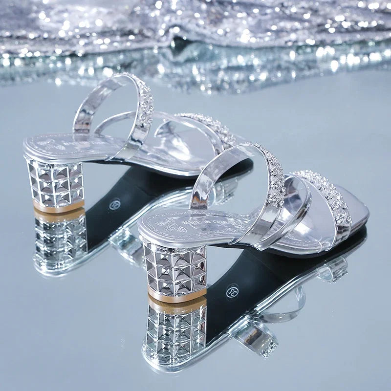 Shiny Gold Silver Women's Sandals