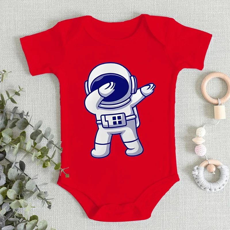 Dabbing Astronaut Printed Baby Romper Onesie