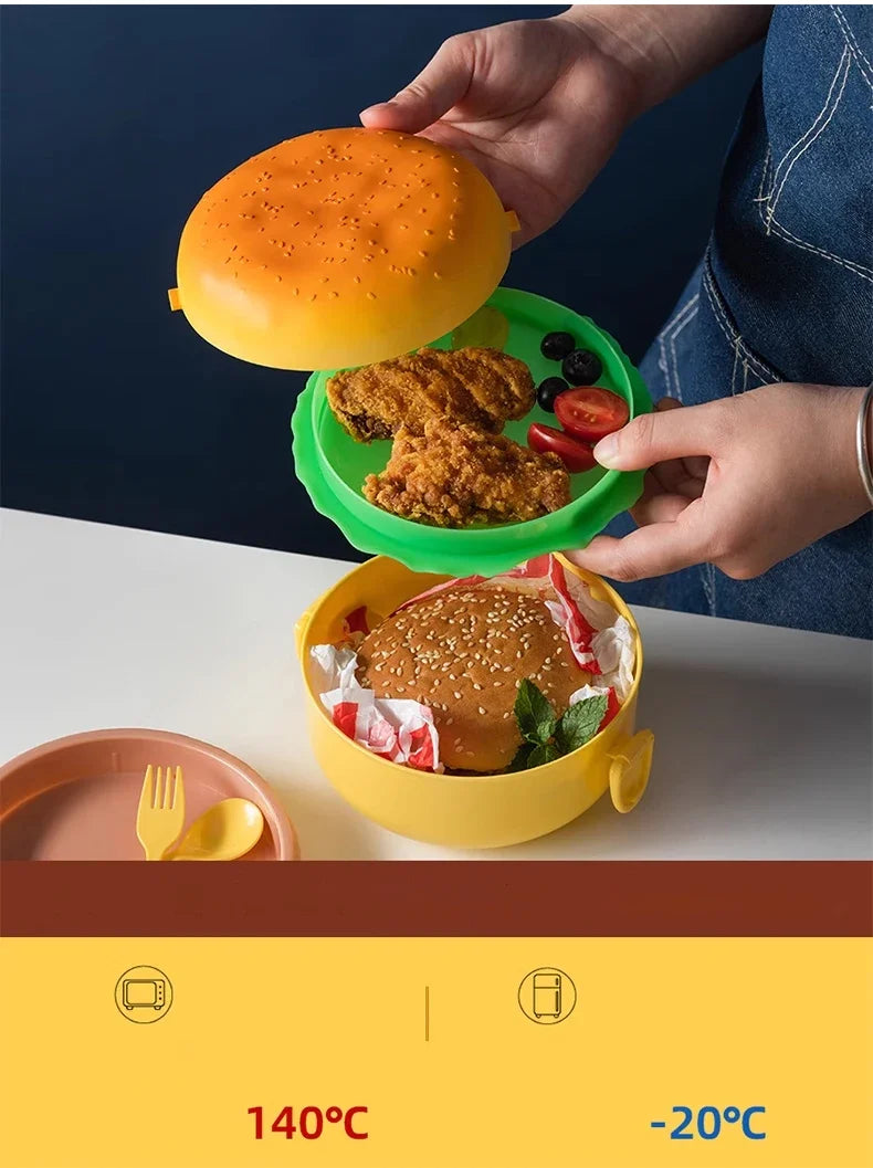 Hamburger Plastic Lunch Box