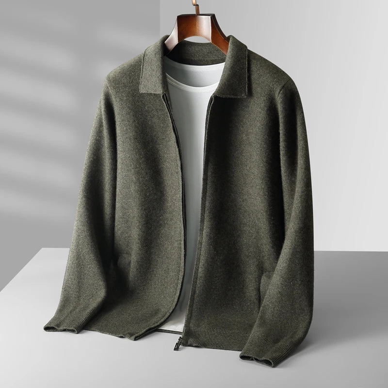 Men's 100% cashmere cardigan sweater