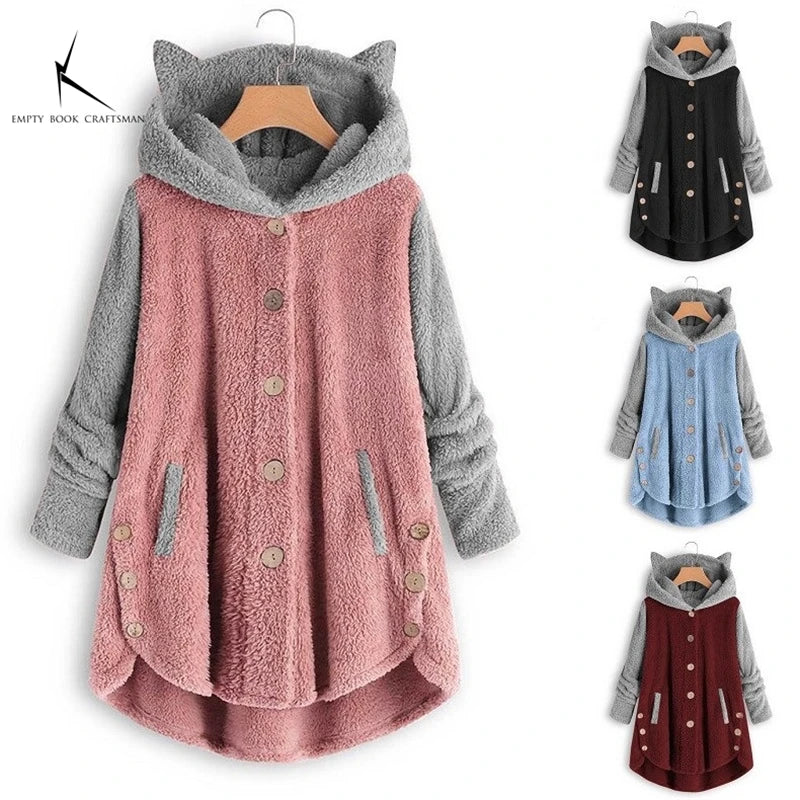 Cat Print Long Hoodies