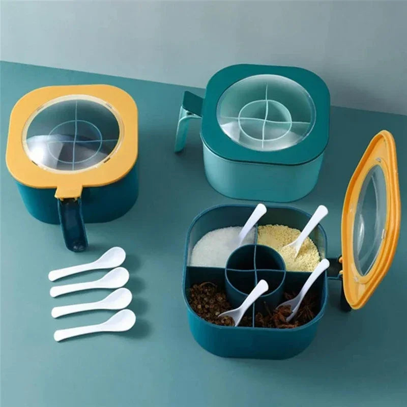 Seasoning Box with Handle Spoons