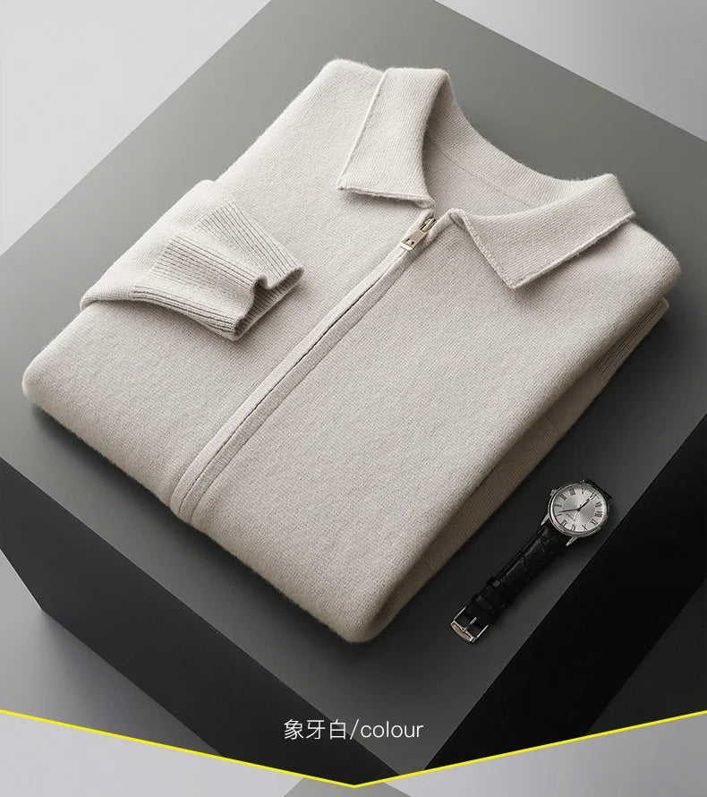 Men's 100% cashmere cardigan sweater
